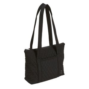 Vera Bradley Basics Little Tote in Microfiber Black NWT